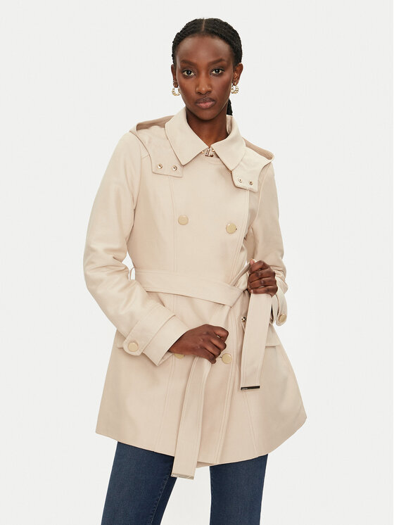 Morgan Morgan Trench 241-GLADIA Bej Slim Fit