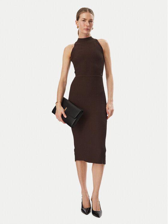 Guess Guess Повсякденна сукня W6BK88 Z1920 Коричневий Slim Fit