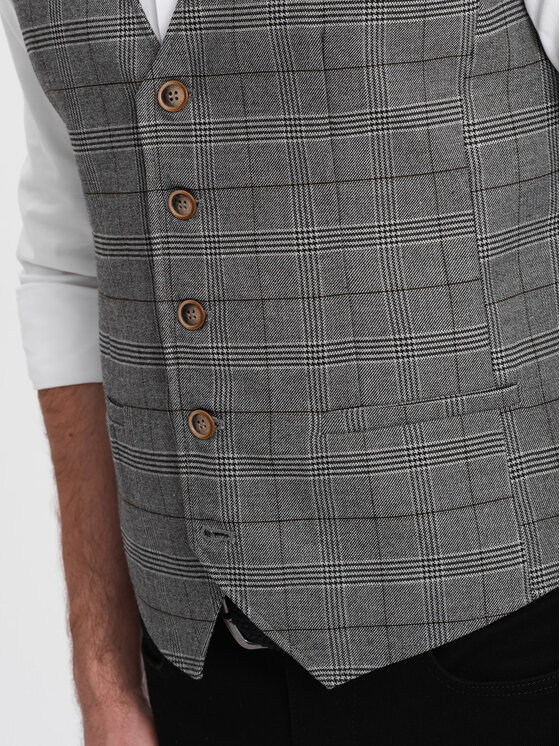 Ombre Ombre Kamizelka OM-BLZV-0123 Szary Fitting Fit