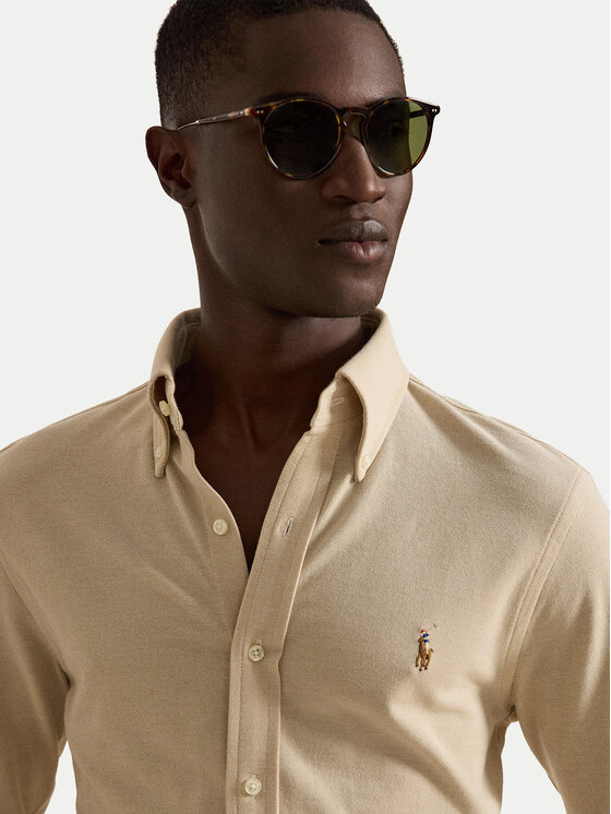 Polo Ralph Lauren Polo Ralph Lauren Риза 710P03967502 Светлобежов Slim Fit