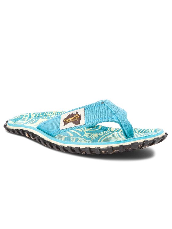 Flip flop Gumbies Islander Turquoise Pattern
