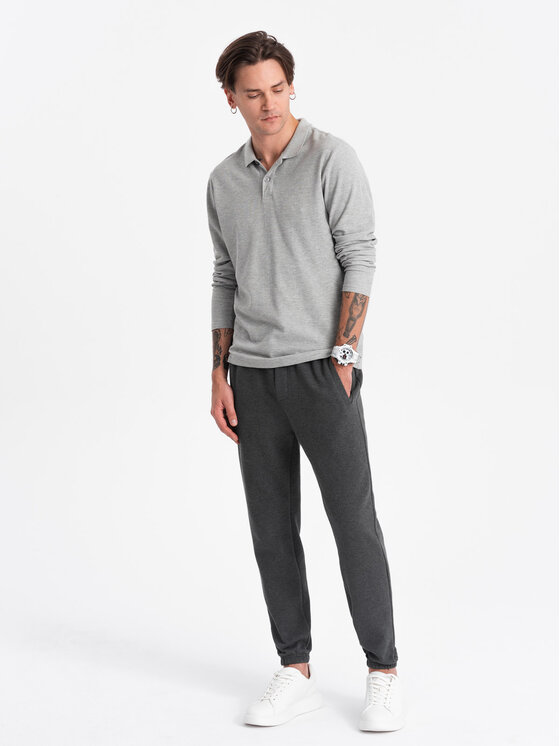 Ombre Ombre Teplákové kalhoty OM-PASK-0143 Šedá Carrot Fit