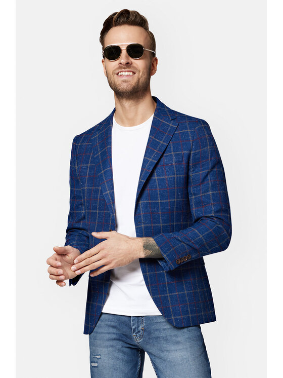 Lancerto Lancerto Marynarka Soria MA099123000007 Granatowy Slim Fit