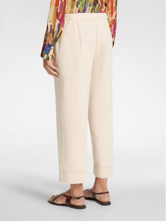 Elena Mirò Elena Mirò Spodnie materiałowe P009P000497N052 Kremowy Regular Fit
