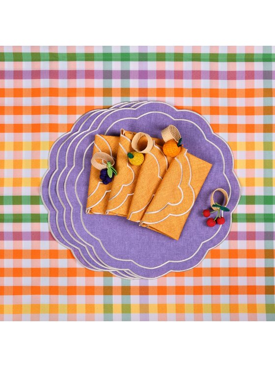 Roseberry Home Roseberry Home Obrączka na serwetki Rainbow Gingham Kolorowy