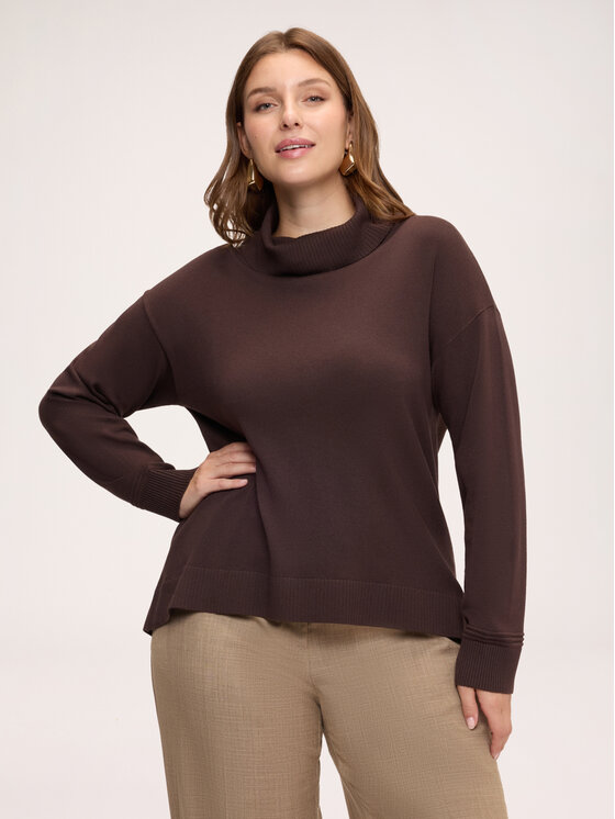 Fiorella Rubino Fiorella Rubino Sweter M277L008559N022 Brązowy Over Fit