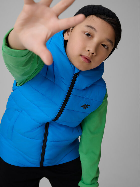 4F 4F Kamizelka OUTERWEAR Niebieski Regular Fit