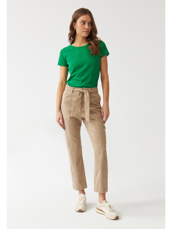 TATUUM TATUUM Bavlnené nohavice MALTI Béžová Wide Fit