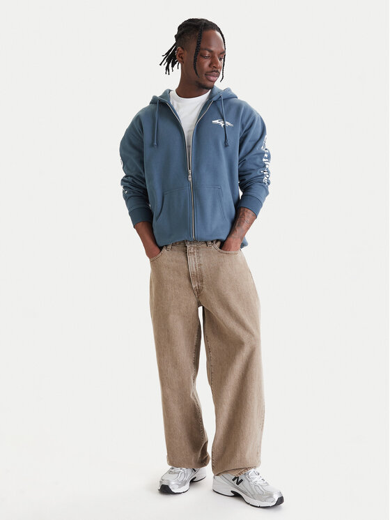 Quiksilver Quiksilver Mikina Old English EQYFT05156 Modrá Oversize