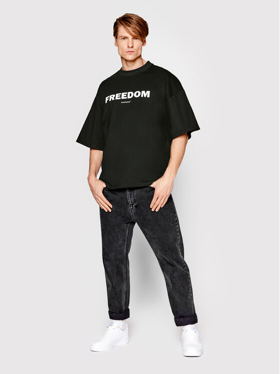Americanos Americanos Póló Unisex Brooklyn Heavy Fekete Oversize