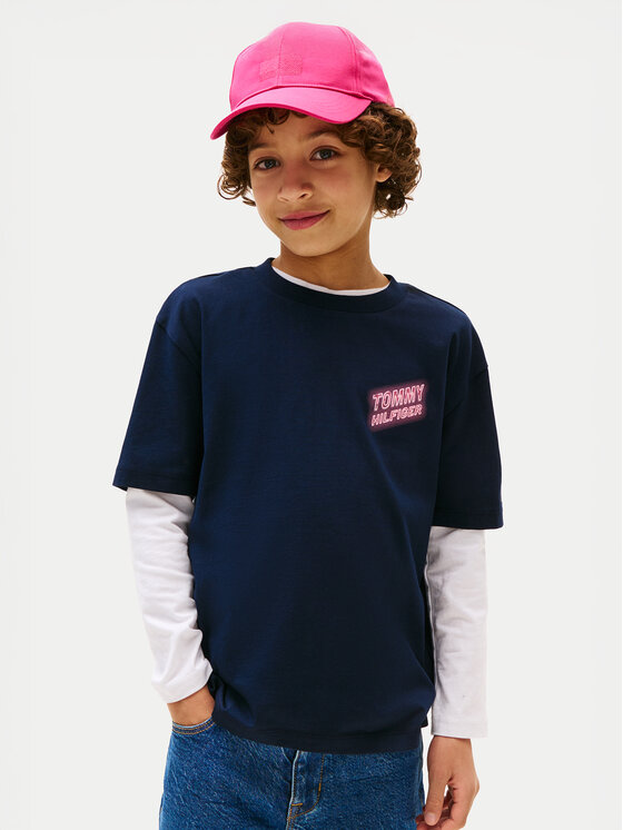 Tommy Hilfiger Tommy Hilfiger T-Shirt Neon Graphic KB0KB09849 Tmavomodrá Regular Fit