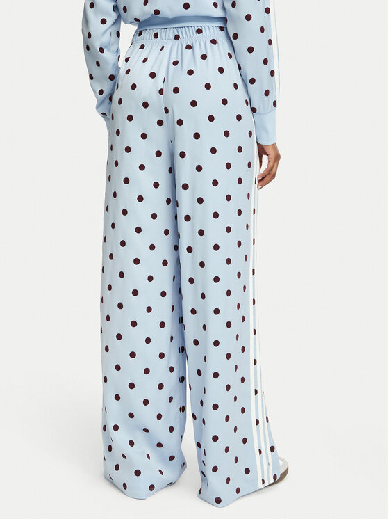 adidas adidas Παντελόνι φόρμας Satin Polka Dots Wide Leg Pant KV1170 Ανοιχτό μπλε Relaxed Fit