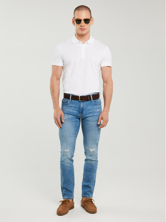 BIG STAR BIG STAR Polo MARKOLINOS Biały Basic Fit