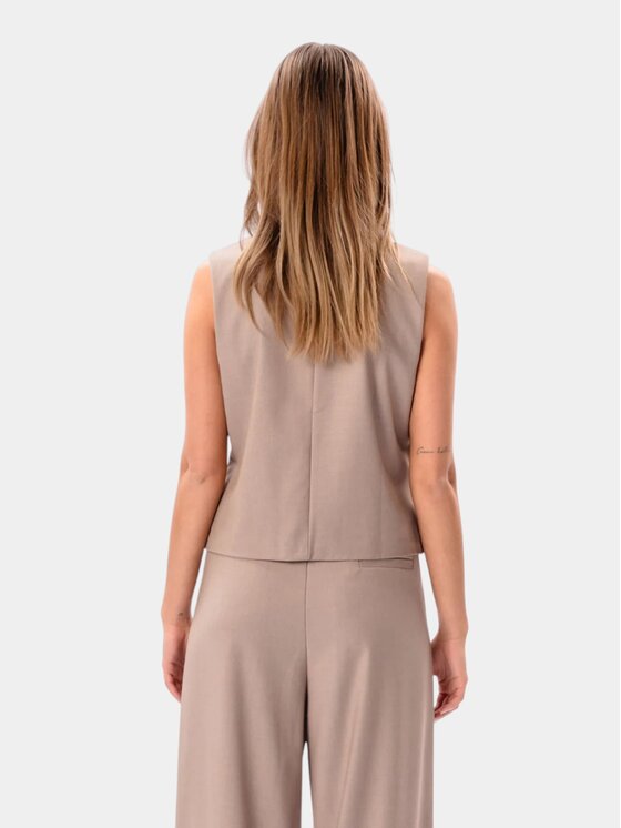 TeeShoppen TeeShoppen Kamizelka 'Basic Collection' Beżowy Regular Fit