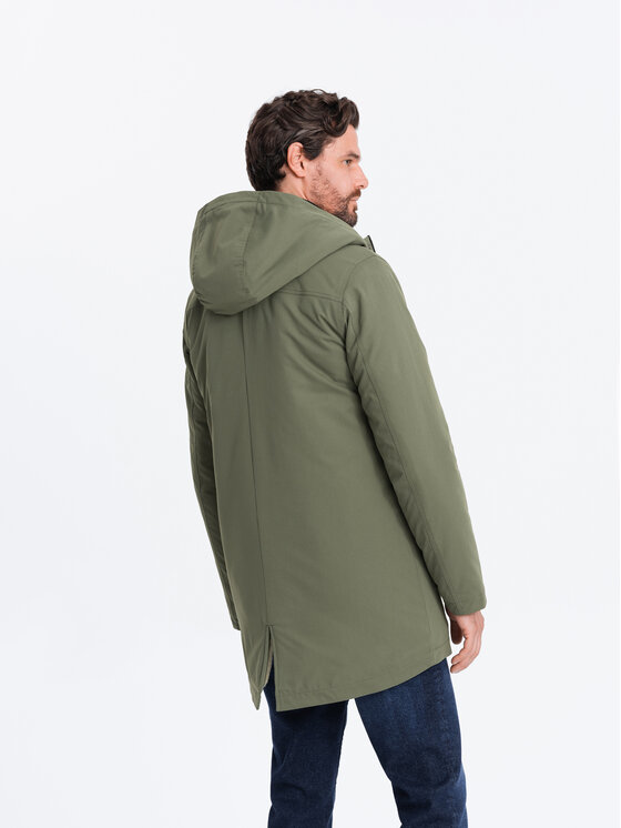 Ombre Ombre Parka OM-JALJ-0131 Khaki Regular Fit
