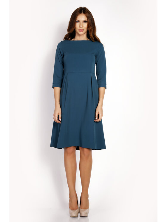Awama Awama Sukienka koktajlowa L008 Zielony Basic Fit