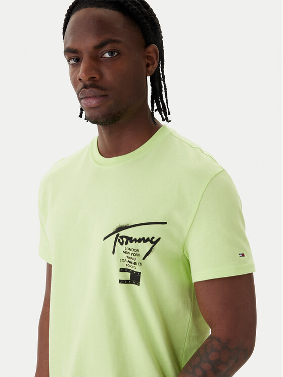 Tommy Jeans Tommy Jeans Tričko City Sign DM0DM22553 Zelená Regular Fit