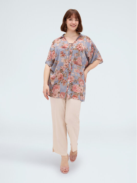 Fiorella Rubino Fiorella Rubino Koszula 5021L000188N0R4 Turkusowy Regular Fit