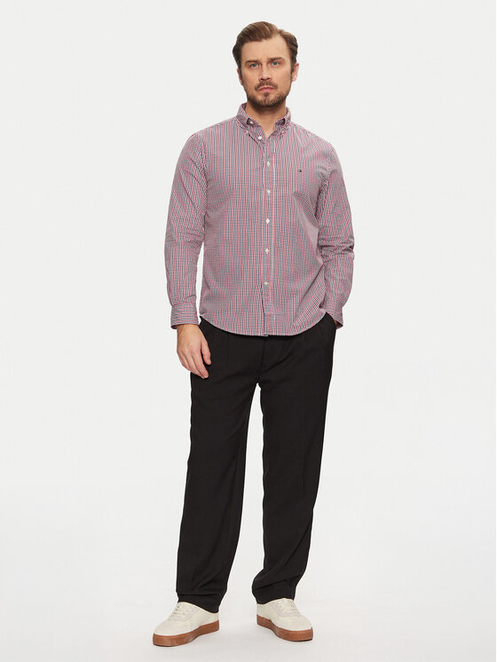 Tommy Hilfiger Tommy Hilfiger Koszula Gingham MW0MW37548 Czerwony Regular Fit