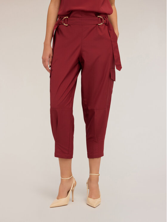 Motivi Motivi Spodnie materiałowe P065Q004094N036 Bordowy Regular Fit