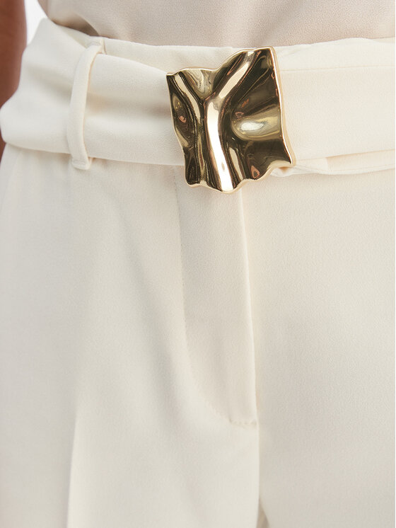 Marella Marella Chino nohavice Elica 2613131063 Écru Slim Fit