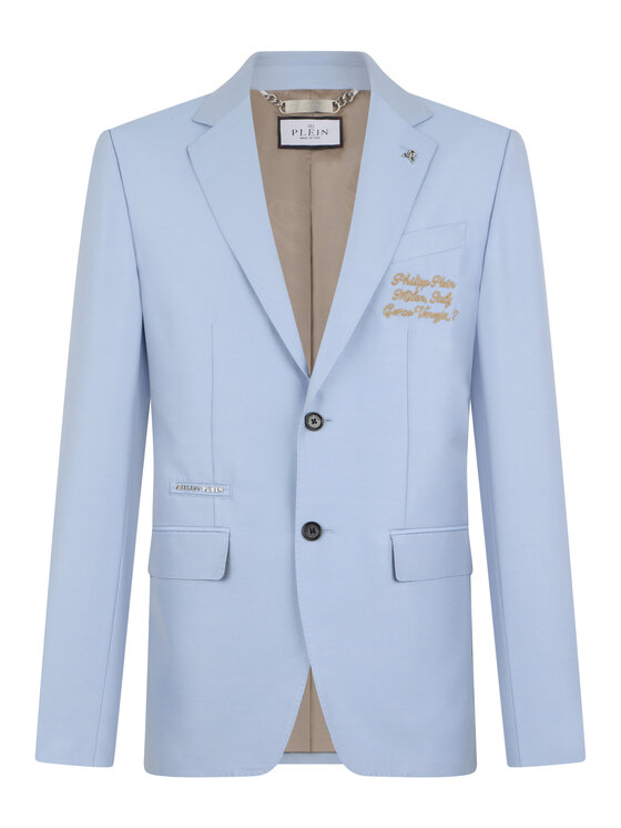 PHILIPP PLEIN PHILIPP PLEIN Marynarka 29055 Niebieski jasny Regular Fit