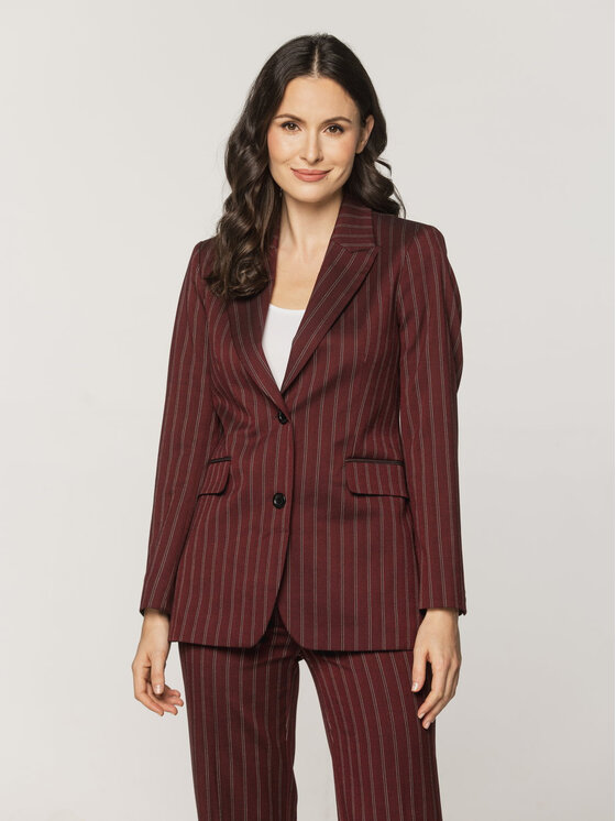 Willsoor Willsoor Marynarka 67869 Bordowy Regular Fit
