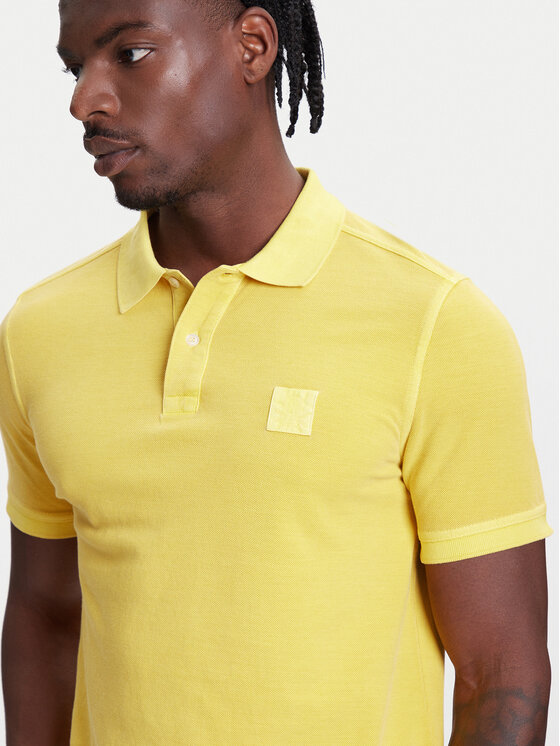 United Colors Of Benetton United Colors Of Benetton Тениска с яка и копчета 3089U302D Жълт Regular Fit