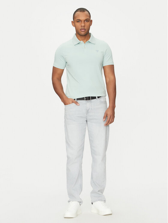 Guess Guess Тениска с яка и копчета M5GP66 J1314 Зелен Regular Fit