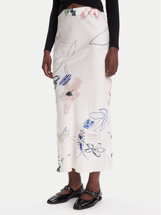 Desigual Bílá Maxi Sukně