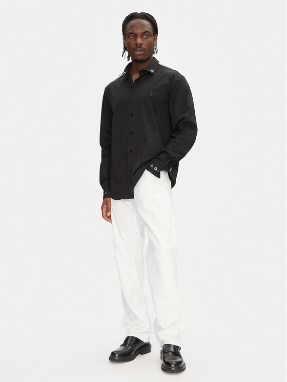Just Cavalli Just Cavalli Košeľa 78OAL2A0 Čierna Relaxed Fit