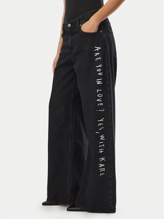 Karl Lagerfeld Jeans Karl Lagerfeld Jeans Džinsai B4W10111 Juoda Wide Leg