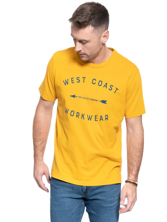Lee Lee T-Shirt WORKWEAR TEE Żółty Regular Fit