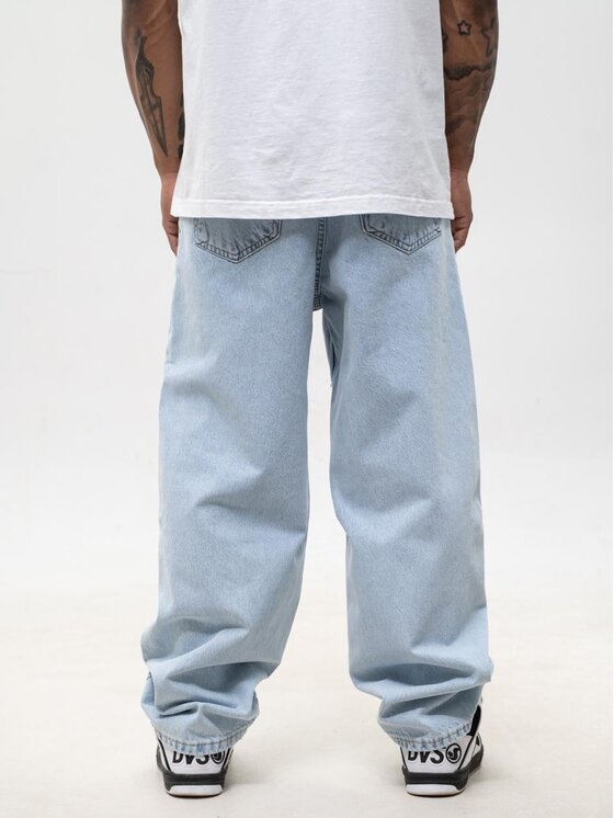 Jigga Wear Jigga Wear Jeansy Marmurkowe Bagy 130751 Niebieski jasny Baggy Fit
