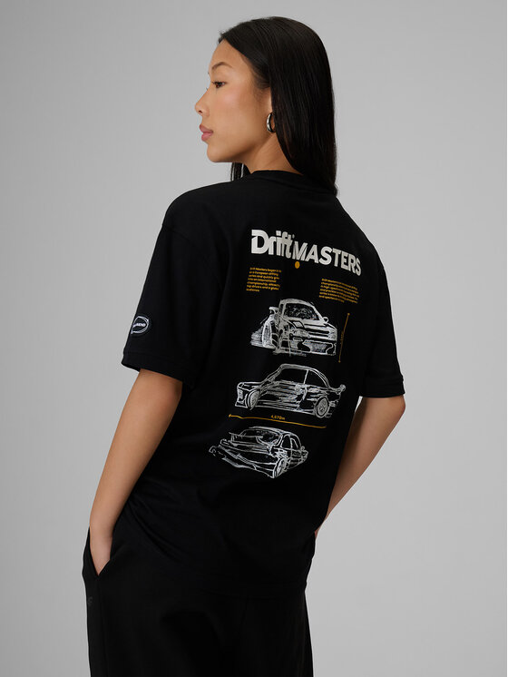 4F 4F T-Shirt MOTOSPORTS 2026 Czarny Loose Fit