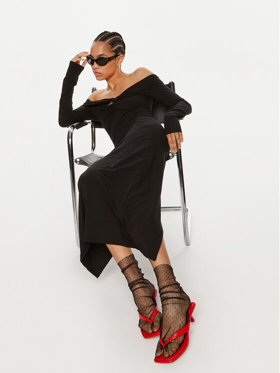 ROTATE ROTATE Koktejlové šaty Pippi 113026100 Čierna Slim Fit