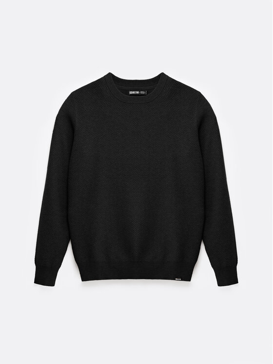 BIG STAR BIG STAR Sweter REYLON Czarny Basic Fit