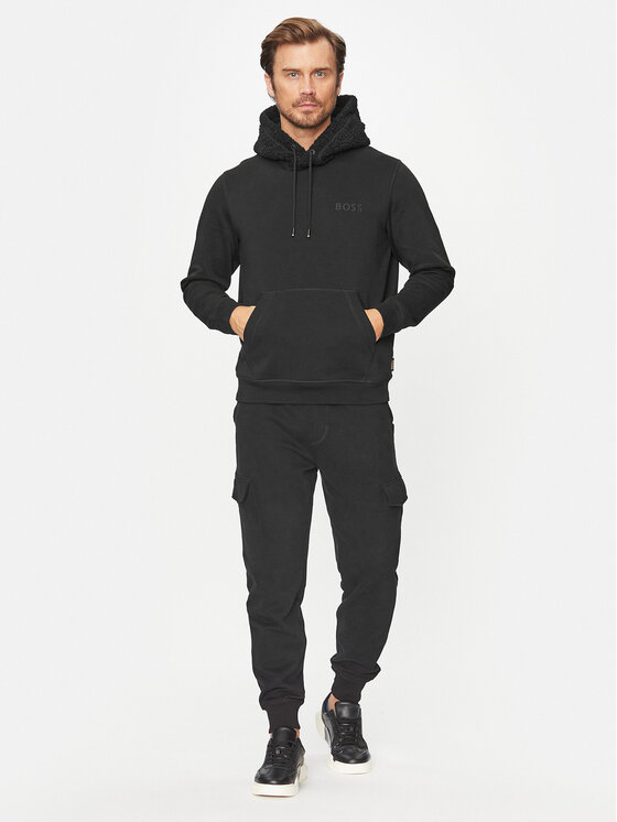 BOSS Boss Mikina Weteddy 50501378 Černá Relaxed Fit