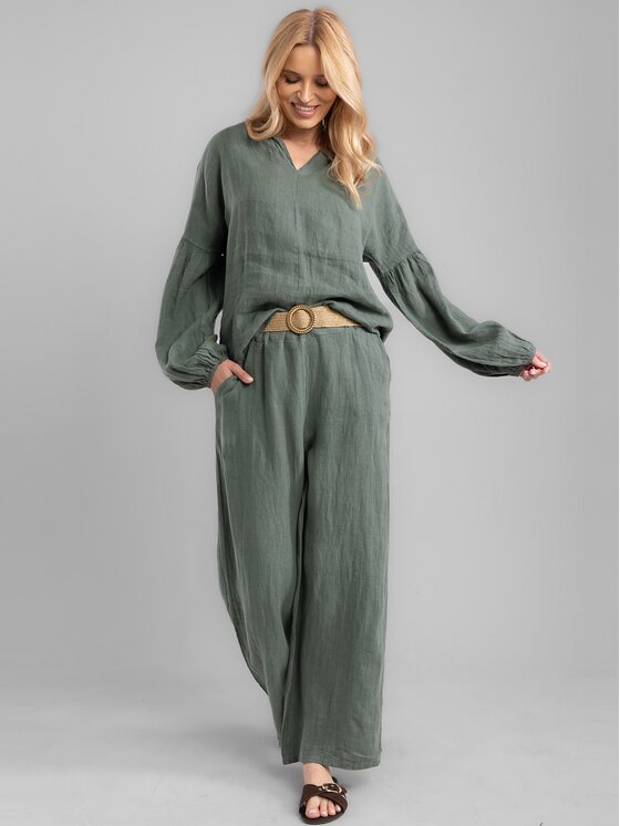 Perso Perso Bluzka CHLE256557F Khaki Regular Fit