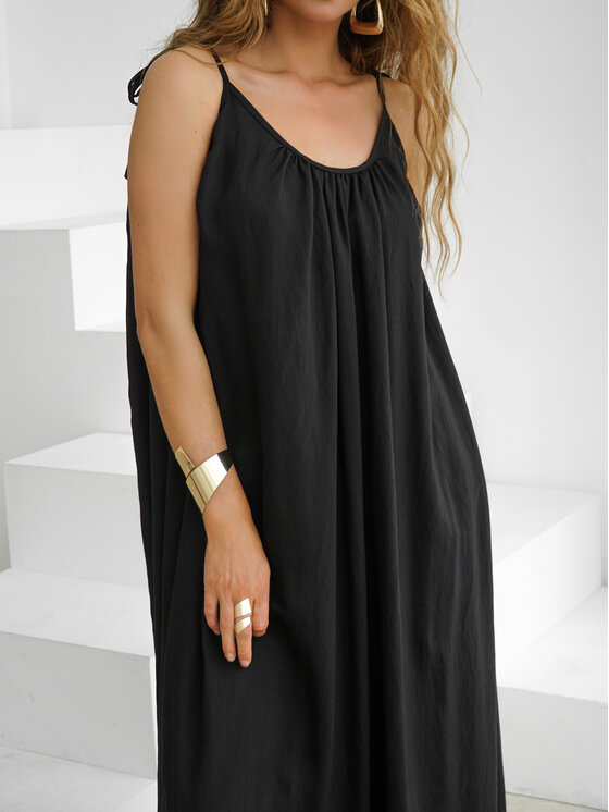 LilaLou LilaLou Sukienka letnia Gypsy Czarny Oversize
