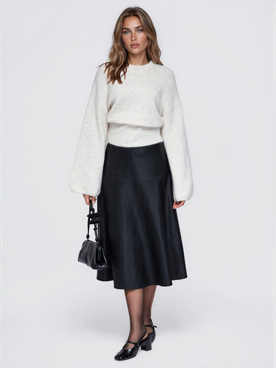 Ombre Ombre Sweter OW-SW-E0062 Beżowy Relaxed Fit