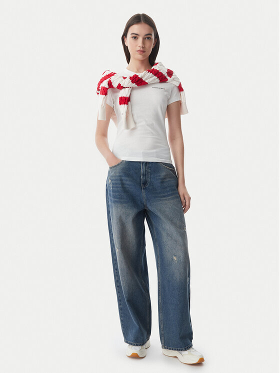 Tommy Jeans Tommy Jeans T-Shirt Ess Logo DW0DW23479 Λευκό Slim Fit