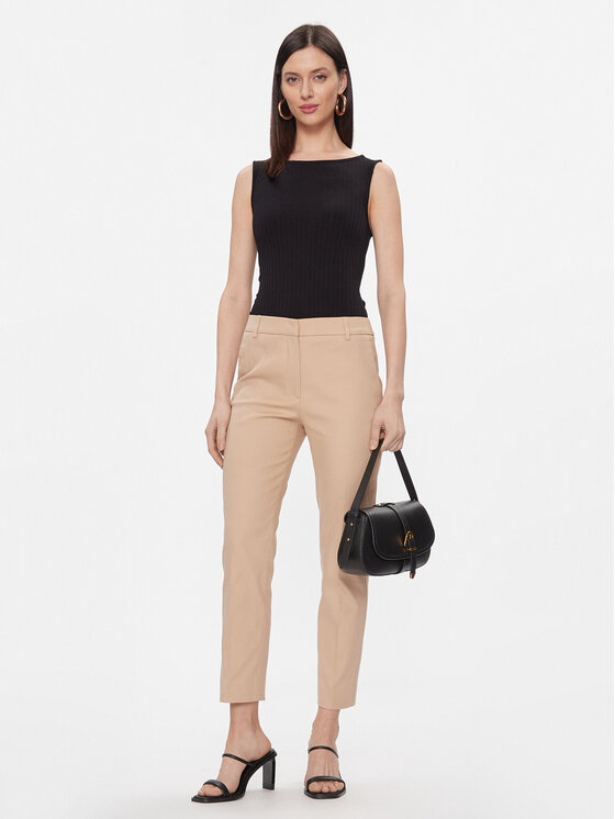 Weekend Max Mara Weekend Max Mara Kalhoty z materiálu Vite 2415131031 Béžová Regular Fit