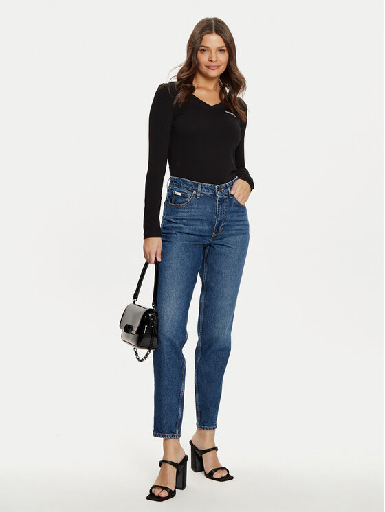 Guess Jeans Guess Jeans Bluse W4YI21 J1314 Schwarz Slim Fit