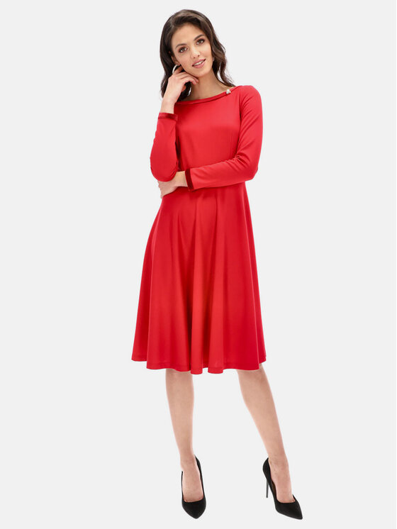 L’AF L’AF Sukienka koktajlowa Luisa Czerwony Slim Fit