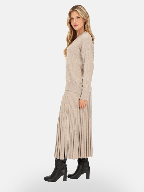 L’AF L’AF Sweter Aura Beżowy Regular Fit