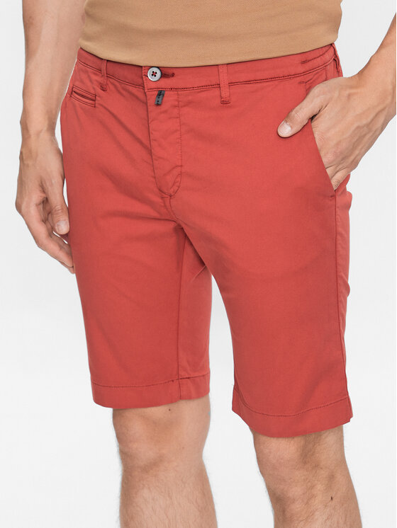 Pierre Cardin Pantalon scurți din material 34770/000/4007 Roșu Modern Fit