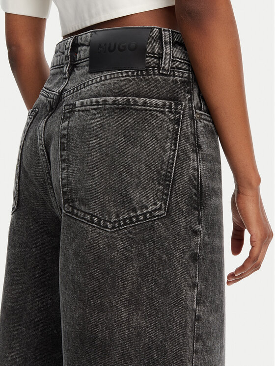 HUGO HUGO Blugi Gevane 50530309 Negru Wide Leg