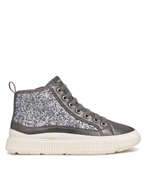 Geox Sneakersy J Laquinny Girl J46M3D 0EWNF C1009 S Strieborná