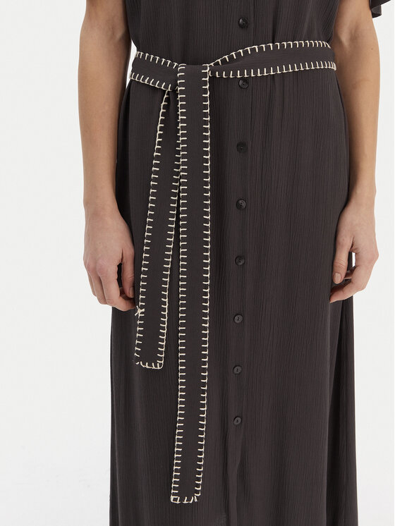 Roxy Roxy Krekla kleita Island Escape Solid ERJWD03884 Pelēks Regular Fit